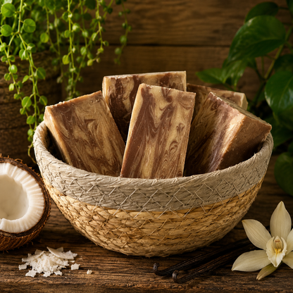 COCONUT VANILLA: Handmade Tallow, Aloe, and Milk Conditioning Sample Soap