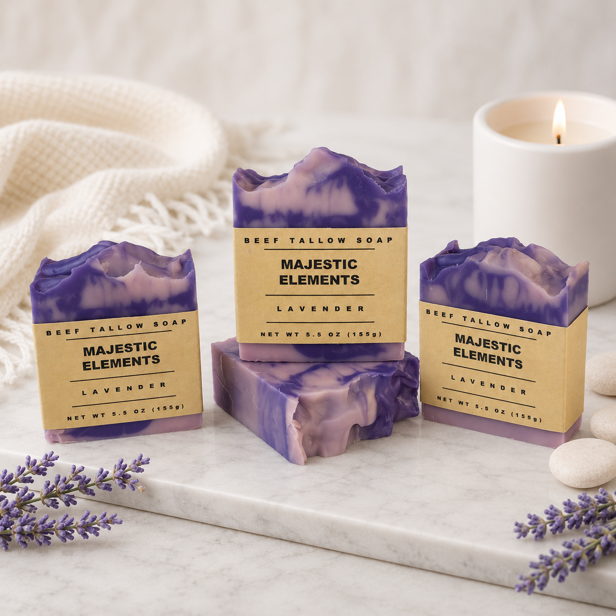 Lavender Scented Beef Tallow Artisan Soap