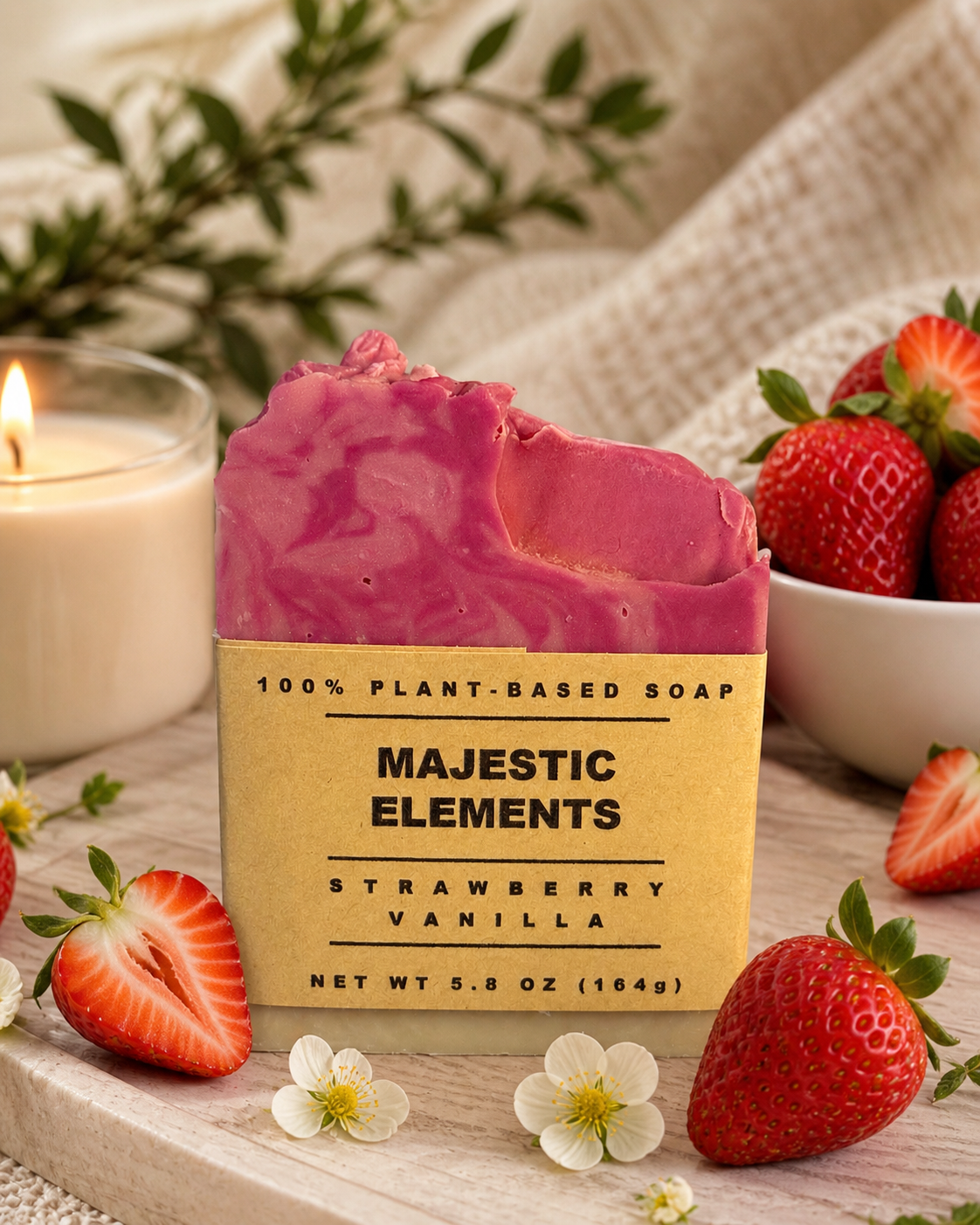 Strawberry Vanilla Plant-Based Handcrafted Soap