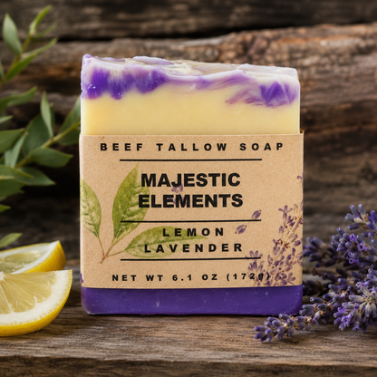 Lemon Lavender Handmade Beef Tallow Soap