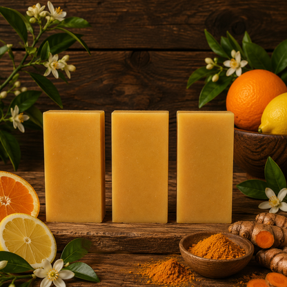LEMON ORANGE: Goats Milk and Turmeric Pigment-Free Handmade Mini Soap