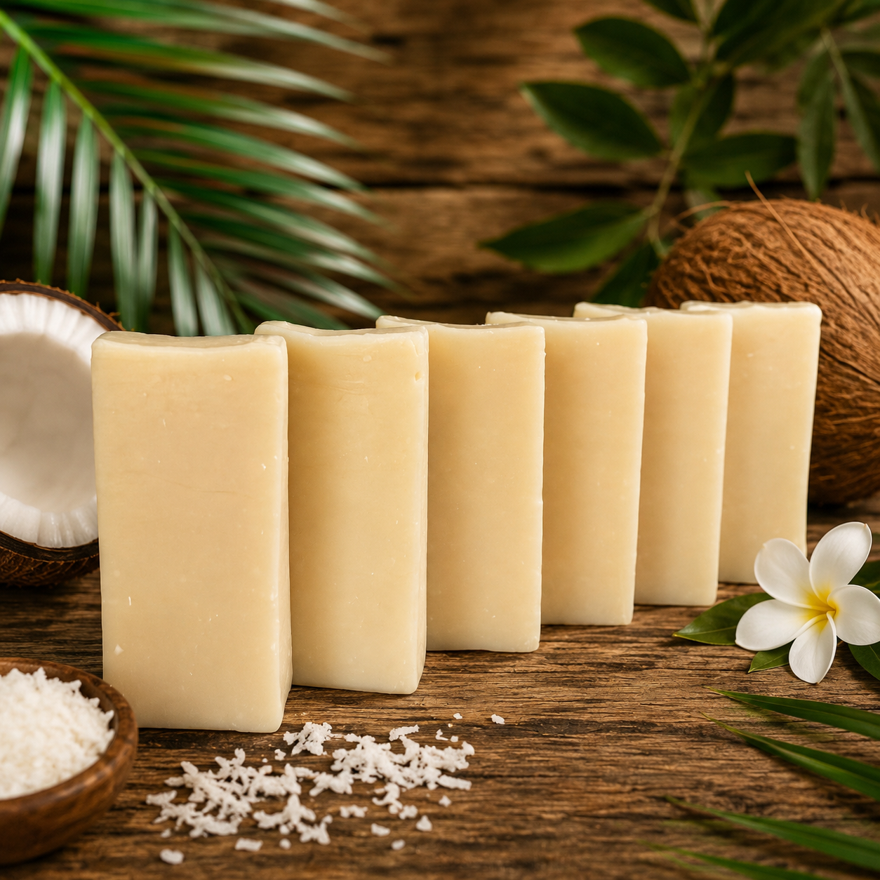 COCONUT: 100% Plant-Based Oils Coconut Milk and Shea Butter Handcrafted Vegan Mini Cleansing Soap