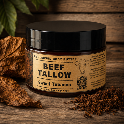 SWEET TOBACCO: Beef Tallow Masculine Body Butter Body Cream