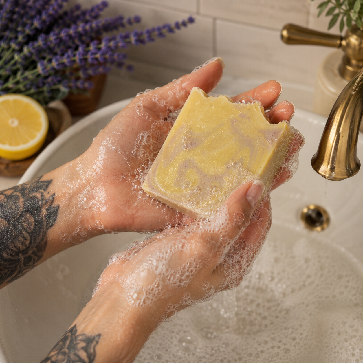 LEMON LAVENDER: Tallow + Milk Handmade Soap