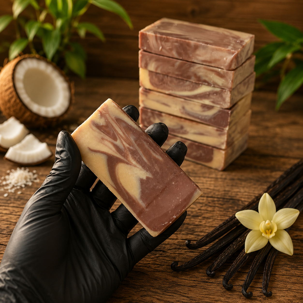 COCONUT VANILLA: Handmade Tallow Aloe and Milk Conditioning Mini Soap