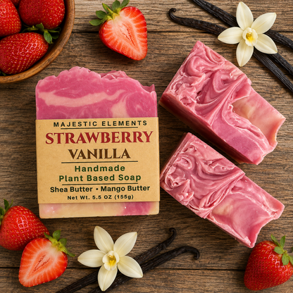 STRAWBERRY VANILLA: Handmade Plant-Based Vegan Soap
