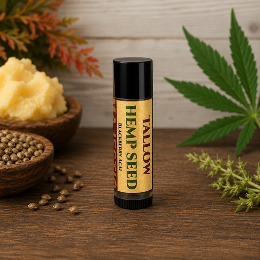 TALLOW + HEMP SEED: Handmade Blackberry Lip Balm