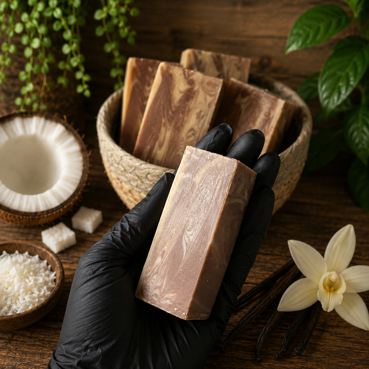 COCONUT VANILLA: Handmade Tallow, Aloe, and Milk Conditioning Sample Soap