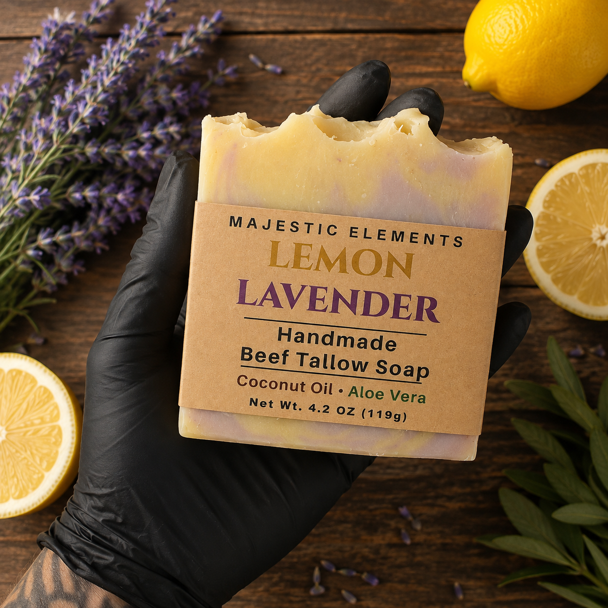 LEMON LAVENDER: Tallow + Milk Handmade Soap