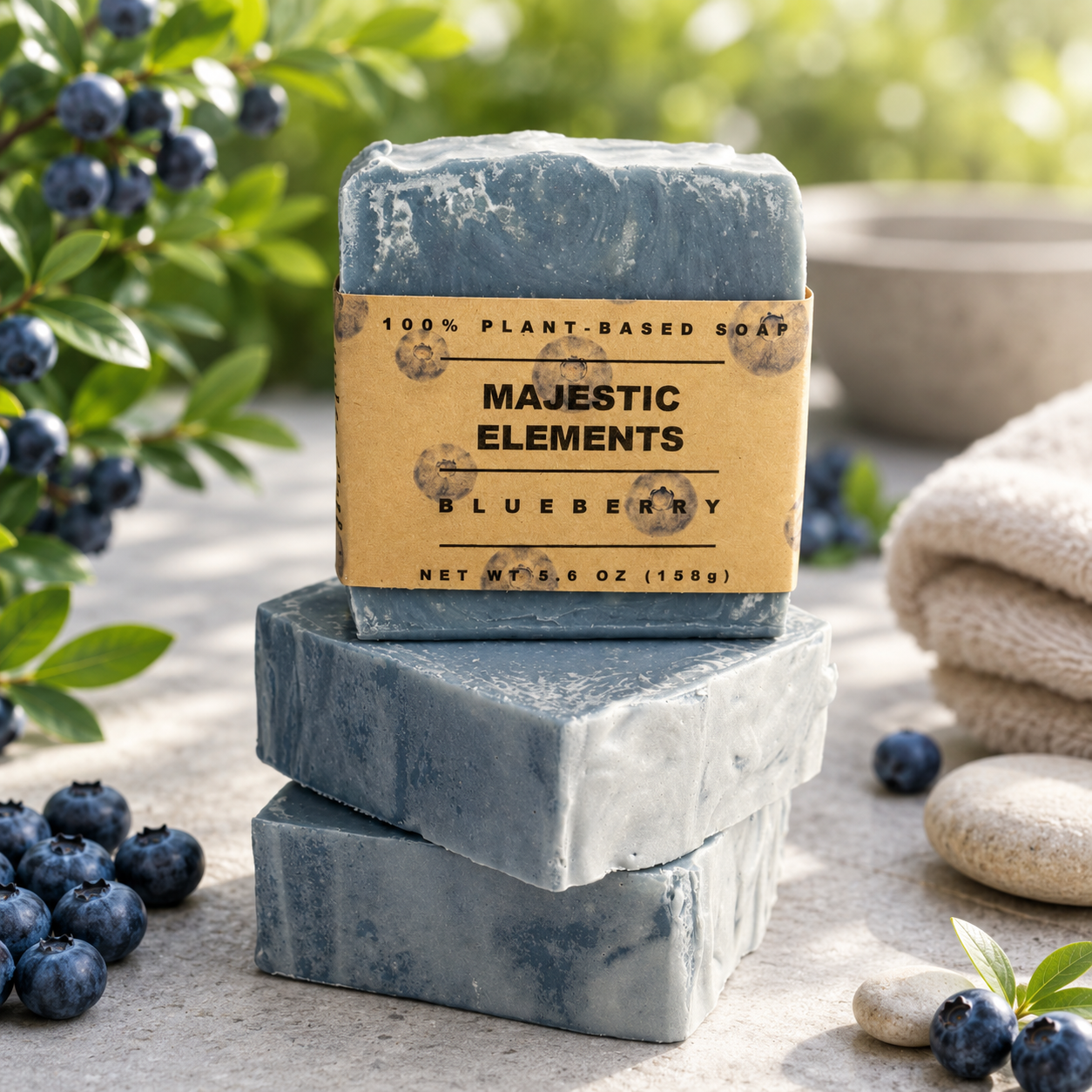 Blueberry Coconut Vanilla 100% Plant-Based Handmade Soap