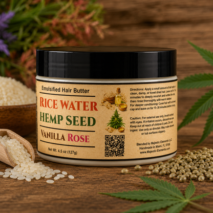 RICE WATER: Handmade Vanilla Rose Scented Hair Butter