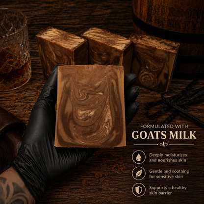 BOURBON VANILLA: Goats Milk & Tallow Handmade Masculine Soap