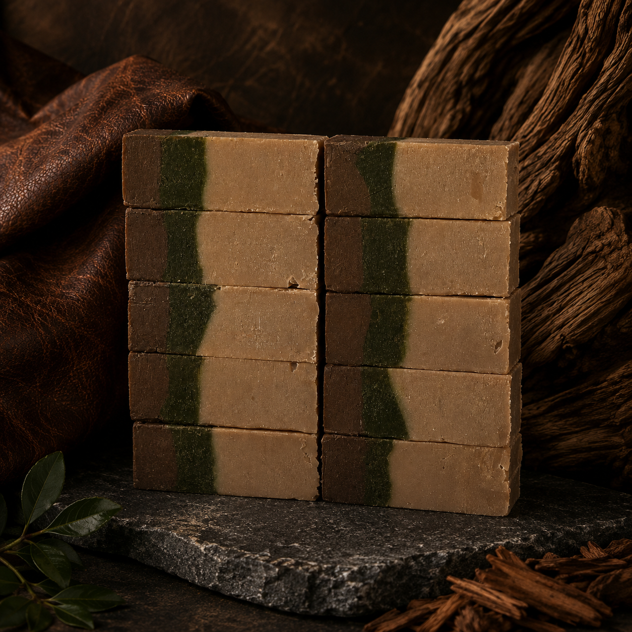 Leather & Sandalwood Handmade Conditioning Milk & Tallow Sample Soap