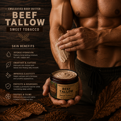 SWEET TOBACCO: Beef Tallow Masculine Body Butter Body Cream