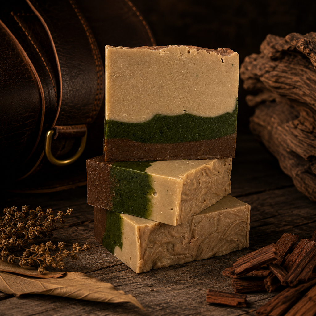 Leather Handmade Masculine Milk and Tallow Soap