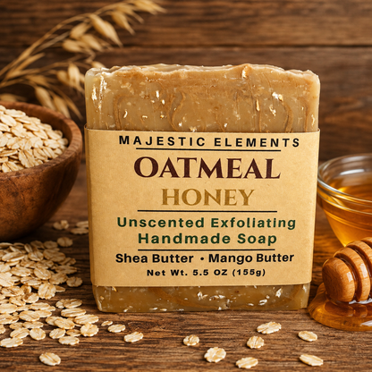 UNSCENTED: Honey And Oatmeal Handmade Gentle Soap