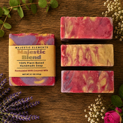 Majestic Blend 100% Plant-Based Oils Coconut Milk Handmade Nourishing Vegan Soap