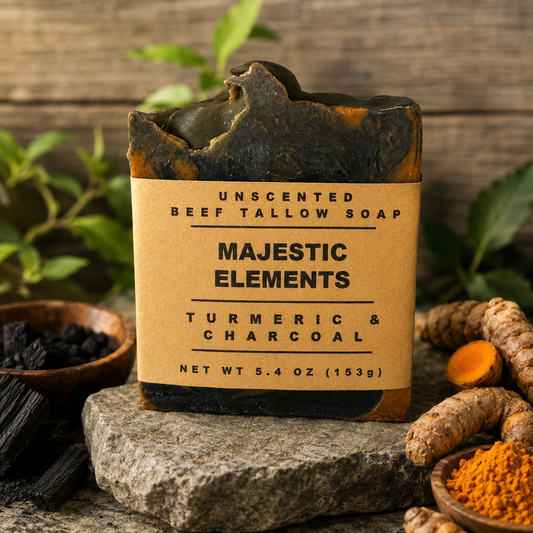 Unscented Charcoal Turmeric Tallow Artisan Soap