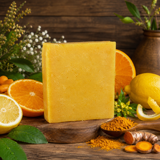 LEMON ORANGE: Goats Milk and Turmeric Pigment-Free Handmade Soap