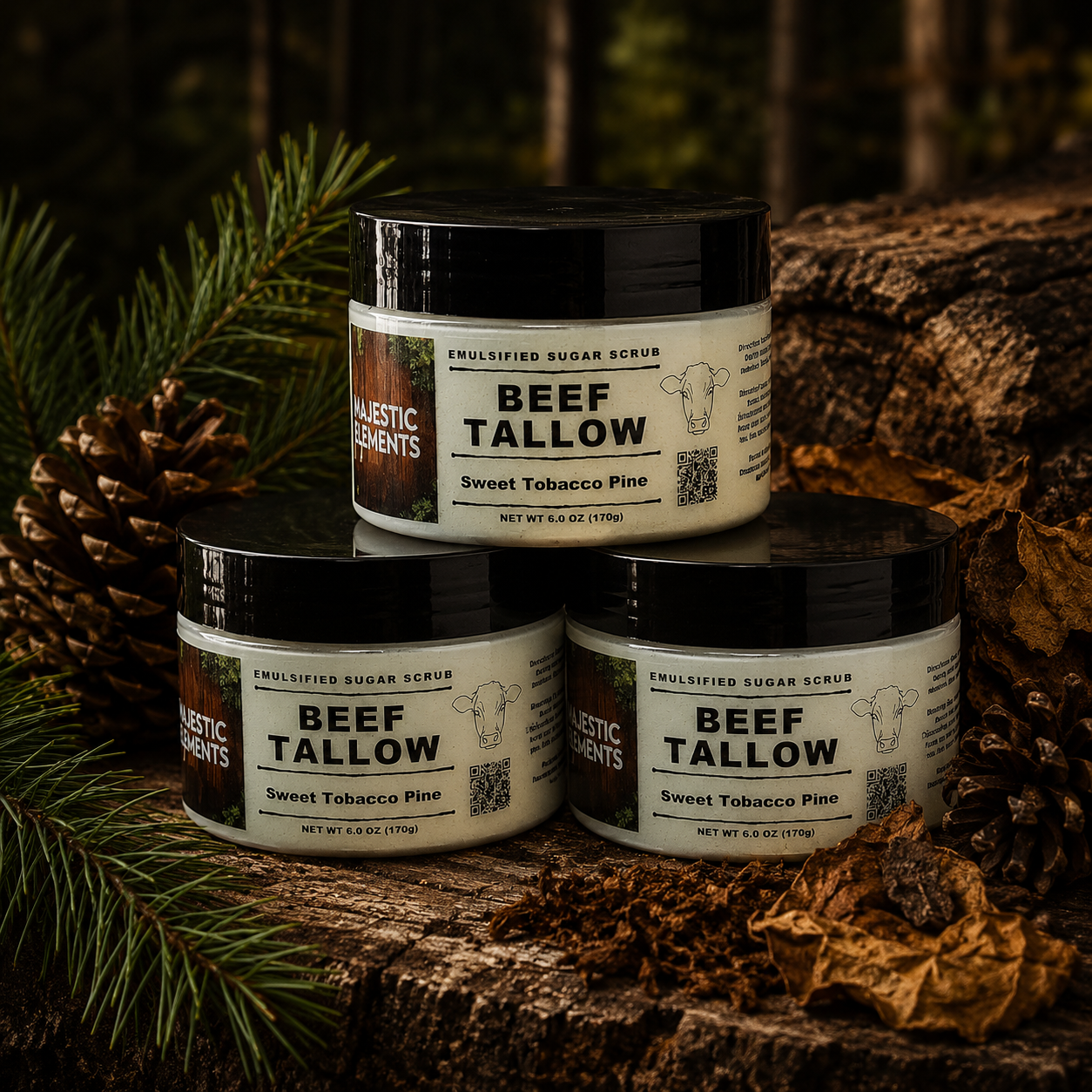 Sweet Tobacco Pine Emulsified Tallow Sugar Scrub Body Scrub