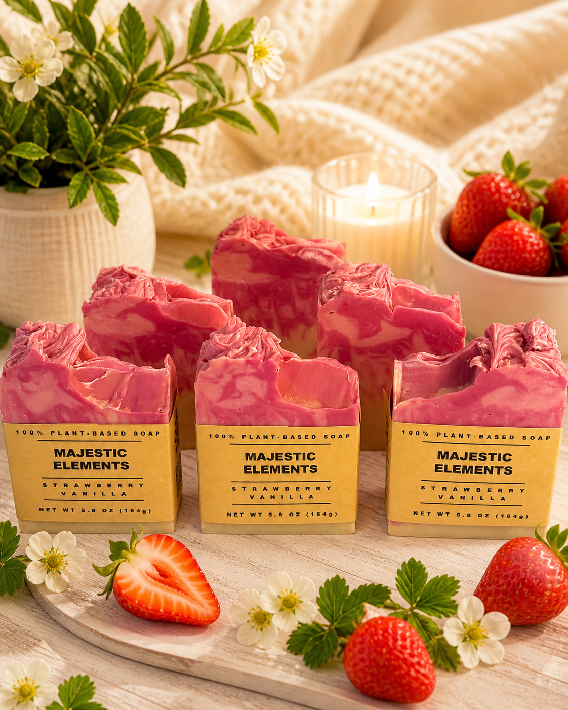 Strawberry Vanilla Plant-Based Handcrafted Soap
