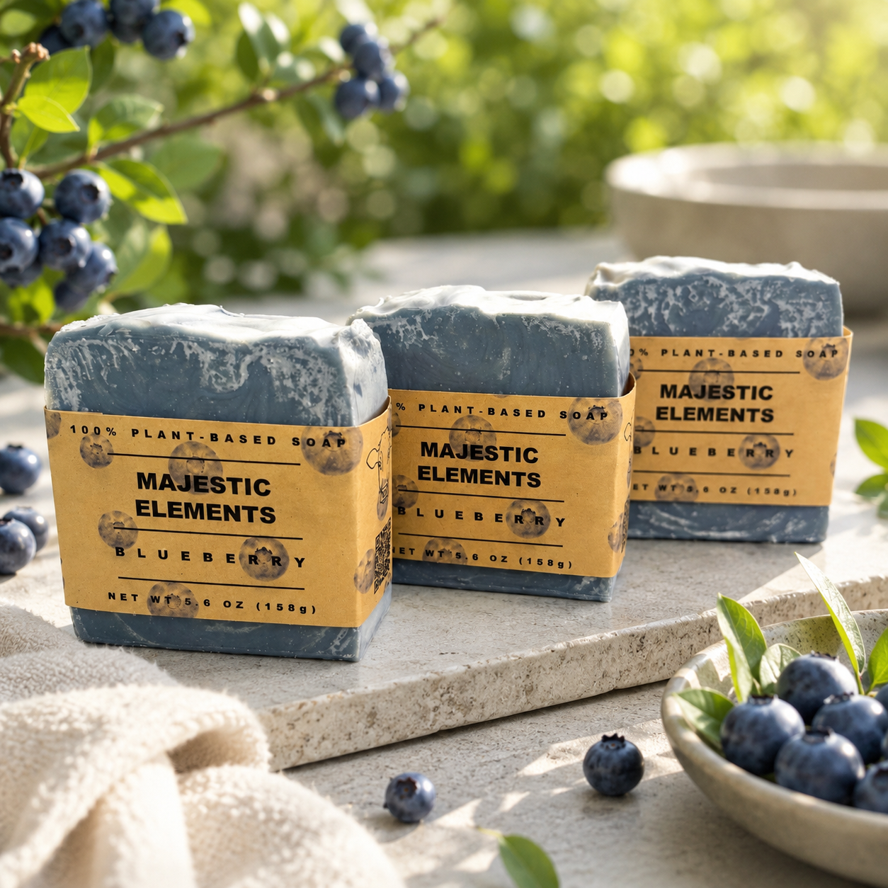 Blueberry Coconut Vanilla 100% Plant-Based Handmade Soap
