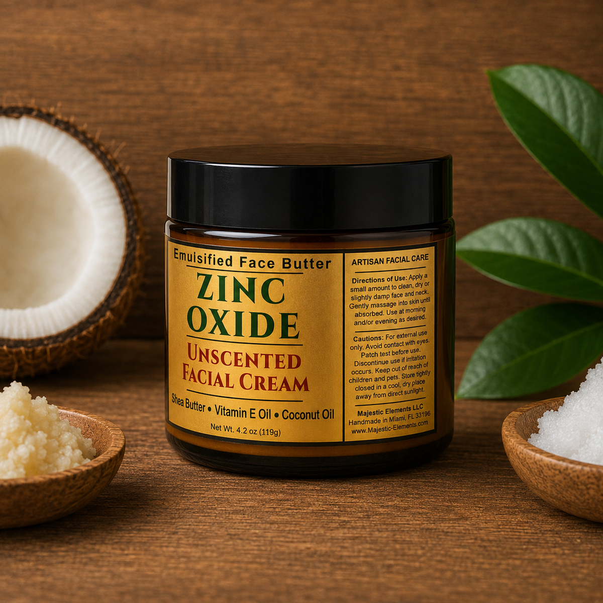 ZINC OXIDE: Handmade Unscented Facial Butter / Face Cream