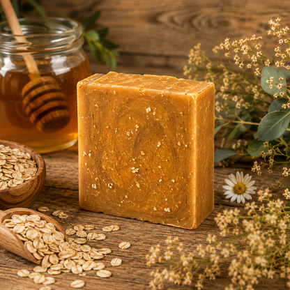 UNSCENTED: Honey And Oatmeal Handmade Gentle Soap