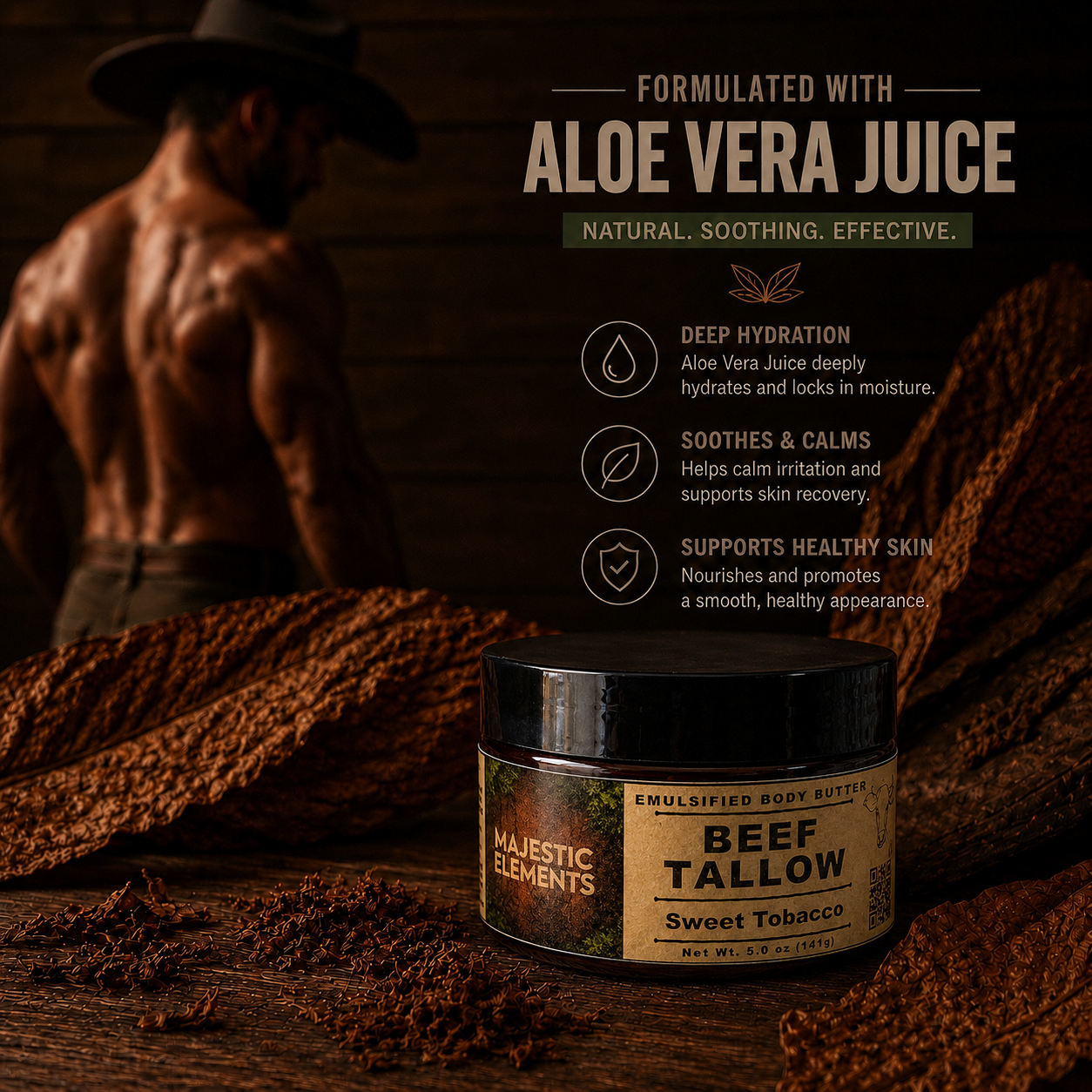 SWEET TOBACCO: Beef Tallow Masculine Body Butter Body Cream