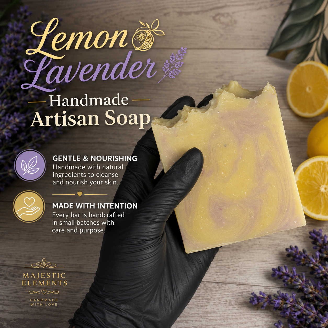 LEMON LAVENDER: Tallow + Milk Handmade Soap