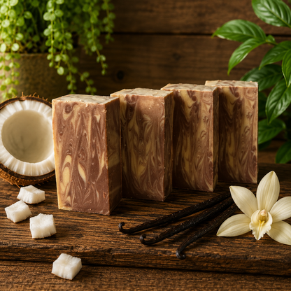COCONUT VANILLA: Handmade Tallow, Aloe, and Milk Conditioning Sample Soap