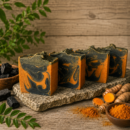 Unscented Charcoal and Turmeric Deep Cleansing Tallow Handmade Soap