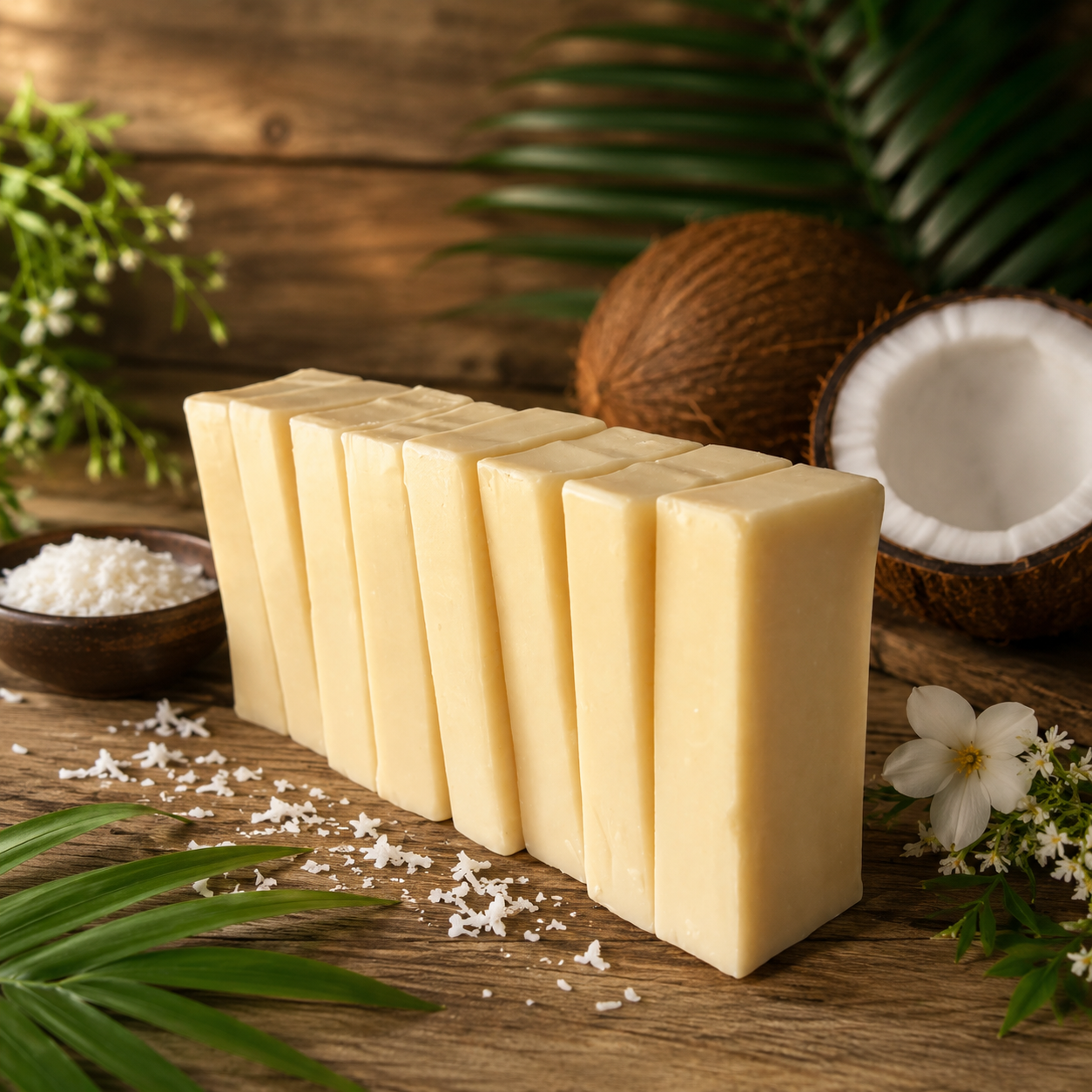 COCONUT: 100% Plant-Based Oils Coconut Milk and Shea Butter Handcrafted Vegan Mini Cleansing Soap