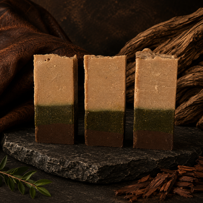 Leather & Sandalwood Handmade Conditioning Milk & Tallow Sample Soap