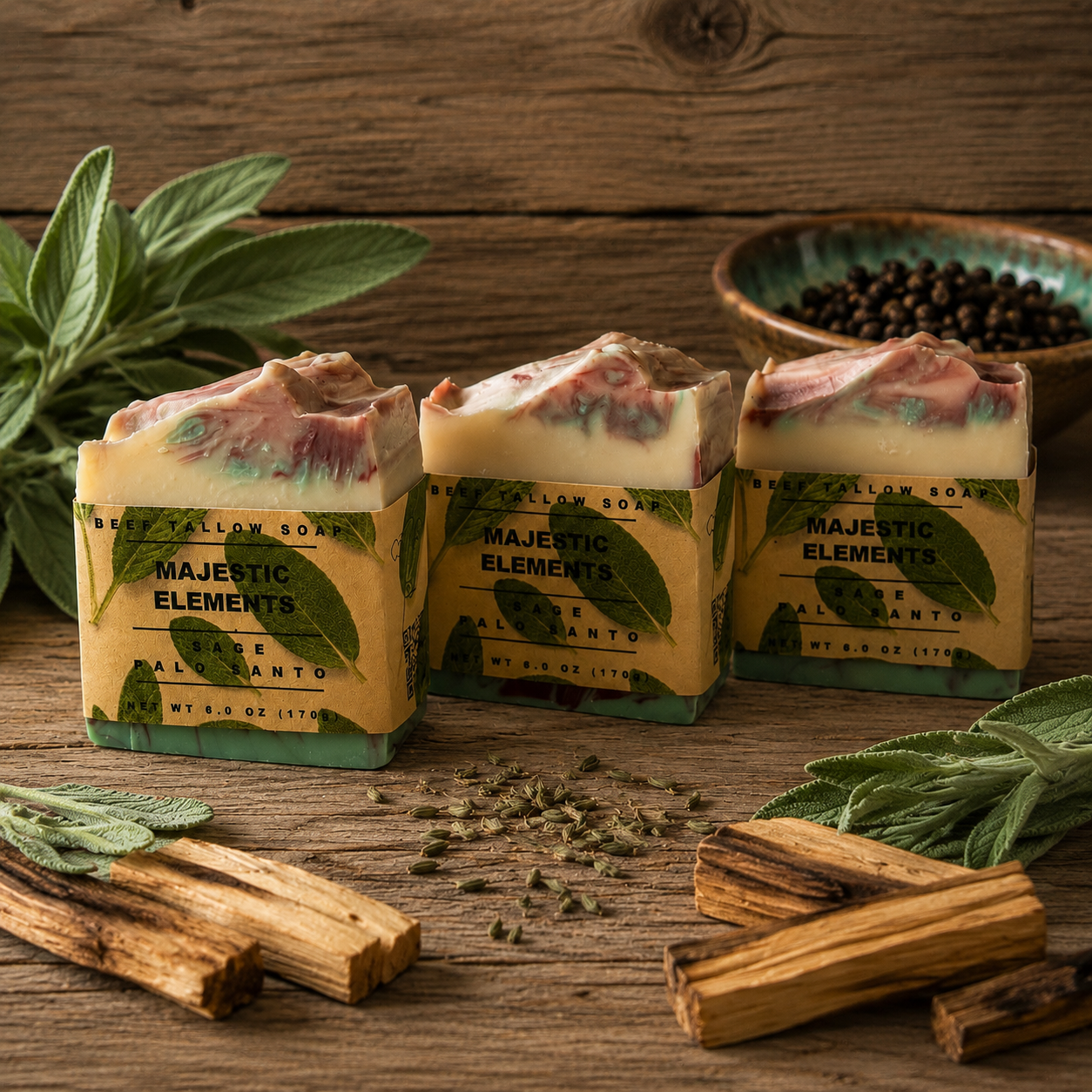 Sage Palo Santo Handcrafted Beef Tallow Soap