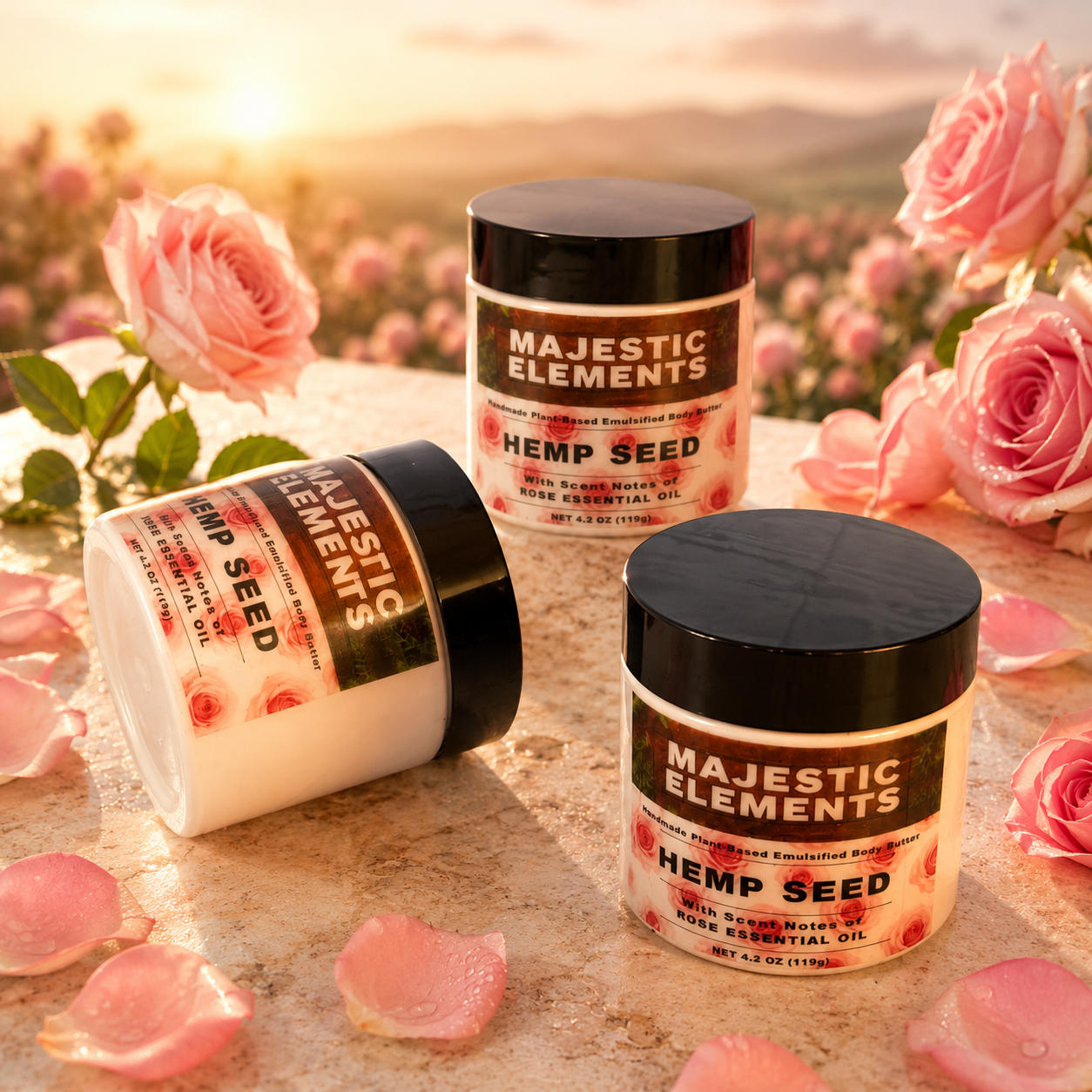 Rose Handcrafted Hemp Seed Emulsified Body Butter Body Cream