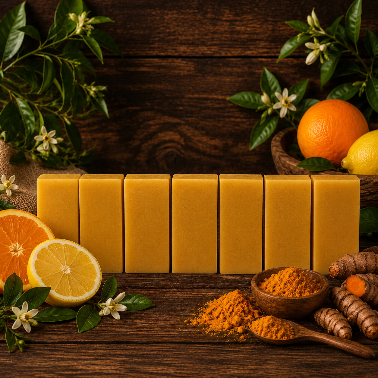 LEMON ORANGE: Goats Milk and Turmeric Pigment-Free Handmade Mini Soap