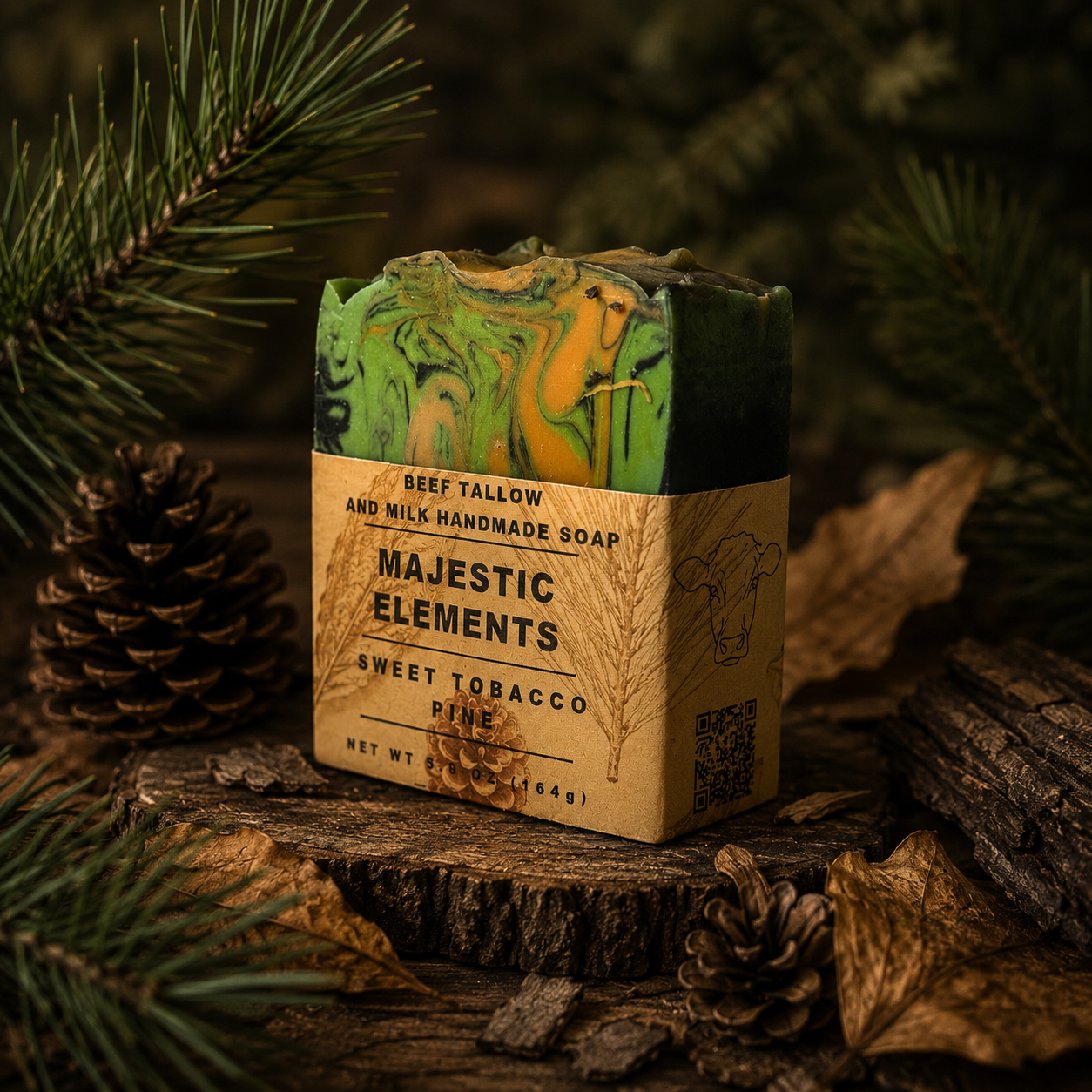 Sweet Tobacco Pine Handmade Tallow and Milk Masculine Soap