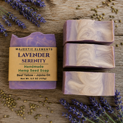 LAVENDER: Hemp Seed + Tallow Handmade Soap