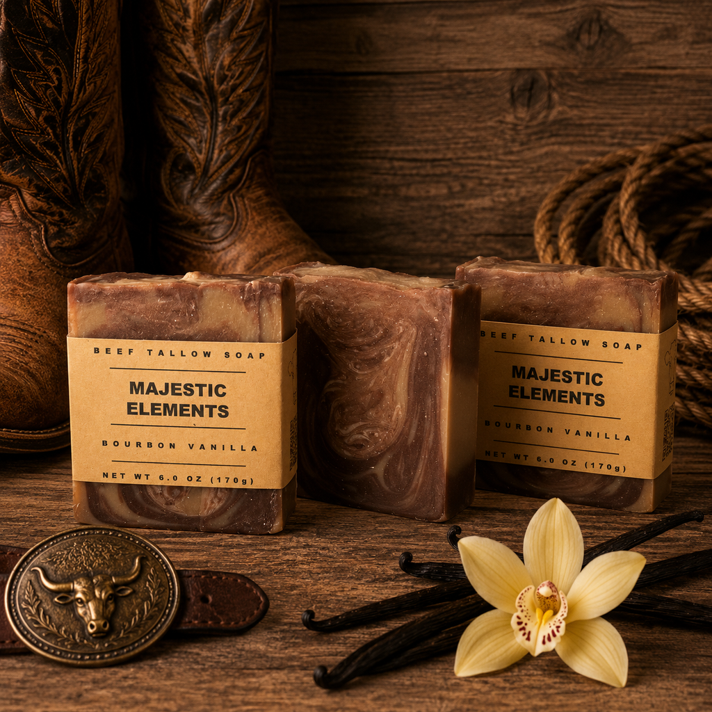 Bourbon Vanilla Goats Milk Masculine Tallow Handmade Soap