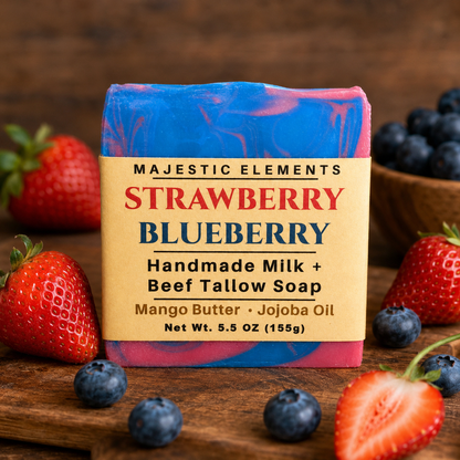 STRAWBERRY BLUEBERRY: Handmade Tallow + Milk Soap
