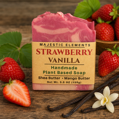 STRAWBERRY VANILLA: Handmade Plant-Based Vegan Soap