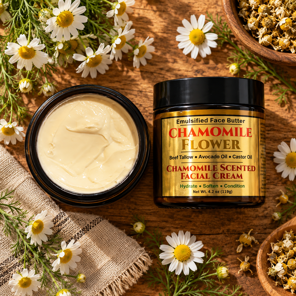 CHAMOMILE FLOWER: Handmade Chamomile Scented Facial Butter / Face Cream