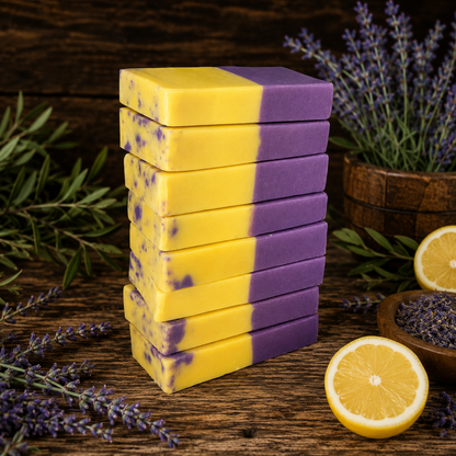 LEMON LAVENDER: Handmade Tallow and Milk Nourishing Mini Soap