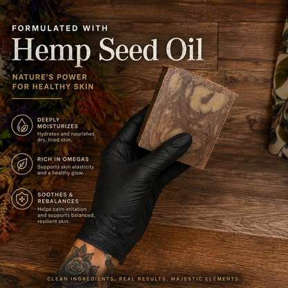 SANDALWOOD: Tallow + Hemp Seed Handmade Masculine Soap