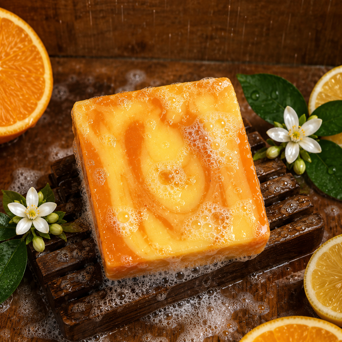 LEMON ORANGE: Goats Milk And Turmeric Handmade Artisan Soap
