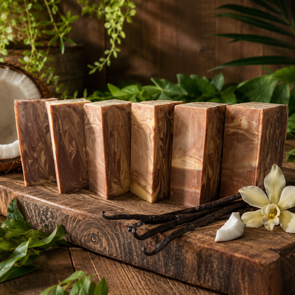 COCONUT VANILLA: Handmade Tallow, Aloe, and Milk Conditioning Sample Soap