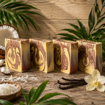 COCONUT VANILLA: Handmade Tallow, Aloe, and Milk Conditioning Artisan Soap