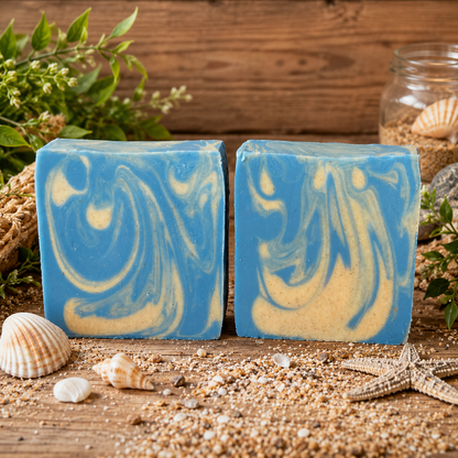 OCEAN BREEZE: Exfoliating Beef Tallow Handmade Artisan Sand Soap