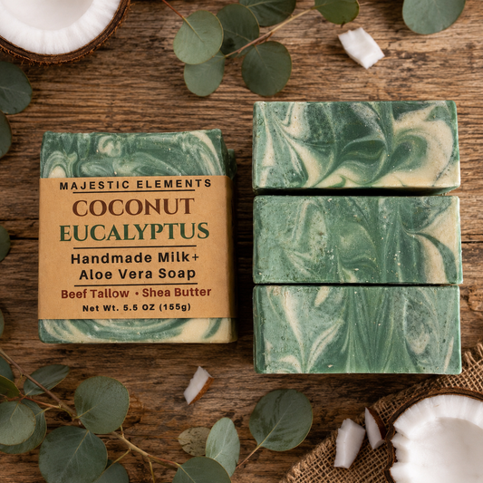 COCONUT EUCALYPTUS: Tallow + Milk Handmade Artisan Soap